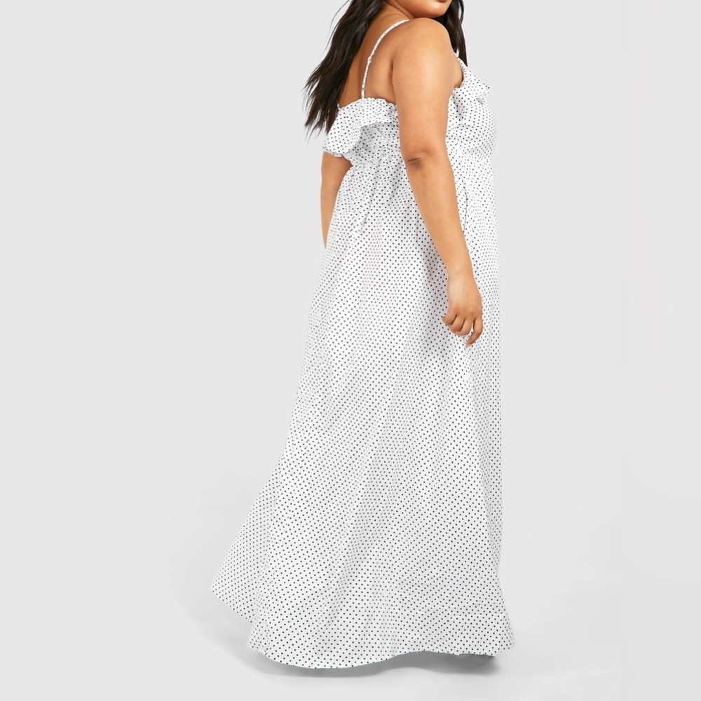 Plus Ruffle Button Front Maxi Dress - Picture 3 of 8